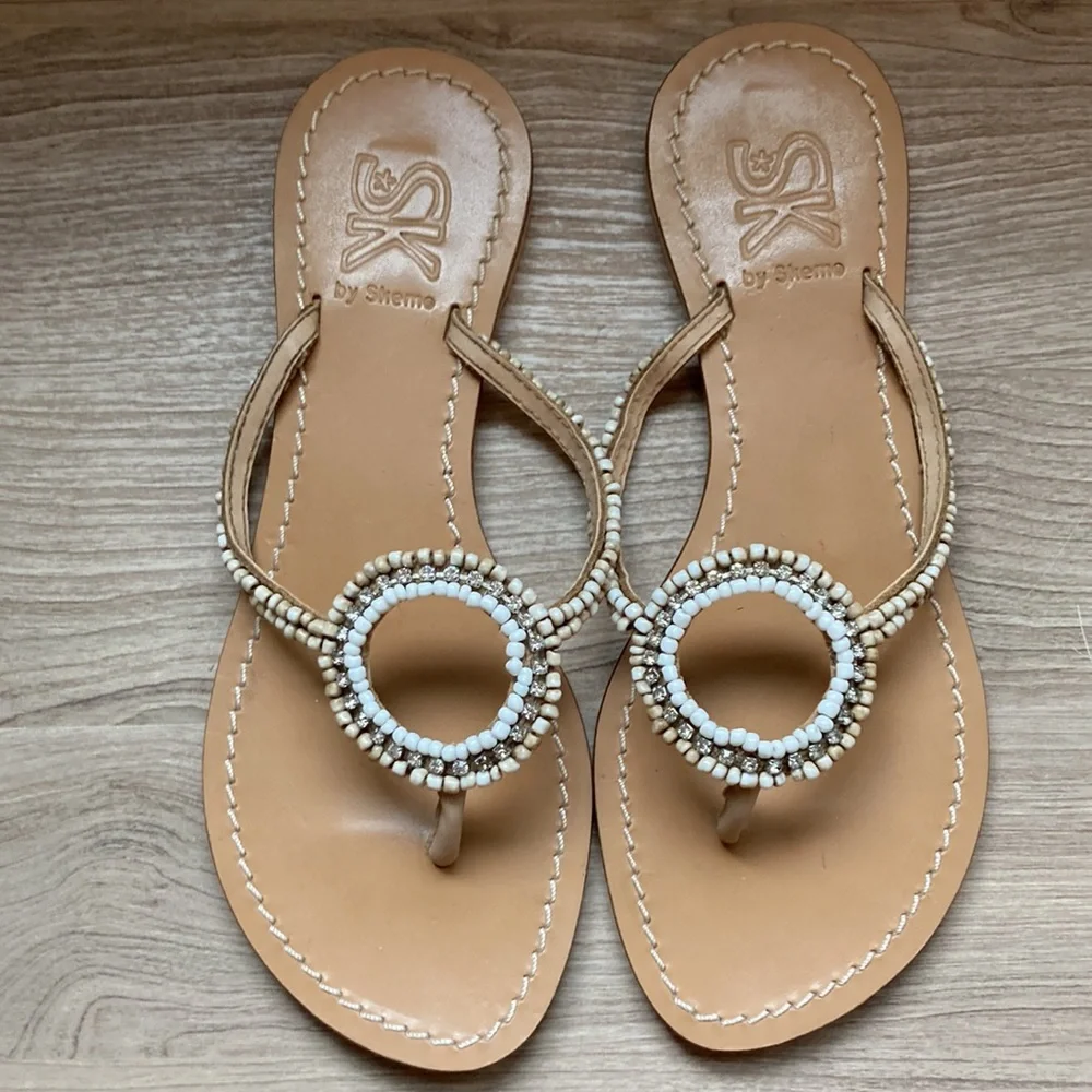 Sk by  Skemo rhinestones beads sandals 8
